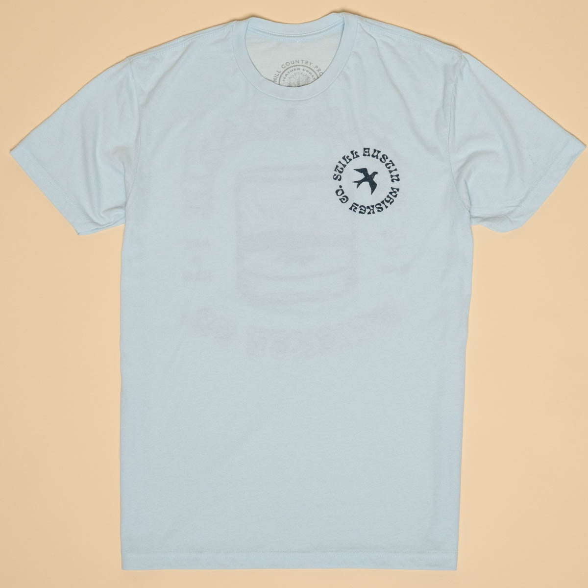 Whiskey River T shirt - Light Blue - front